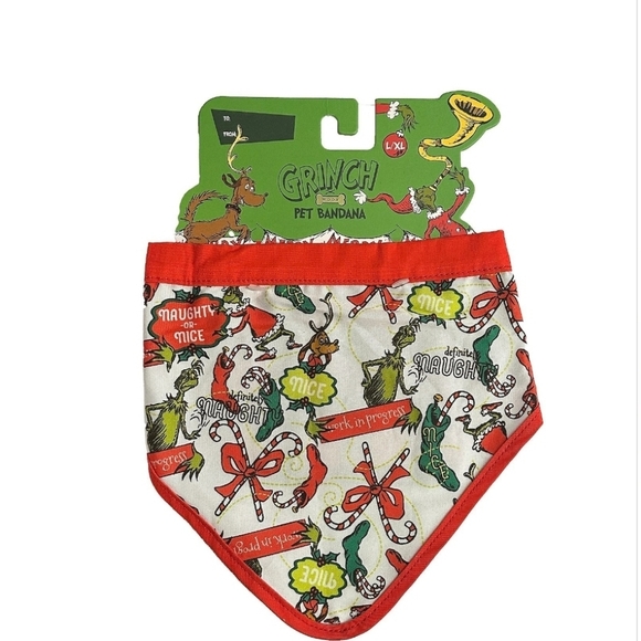 Dr Seuss The Grinch Dog Pet Bandana S/m Nwt - Picture 2 of 7